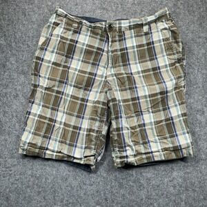 Vintage Reversible Shorts Mens‎ 34 Blue/Green Plaid V/031000 Streetwear Preppy